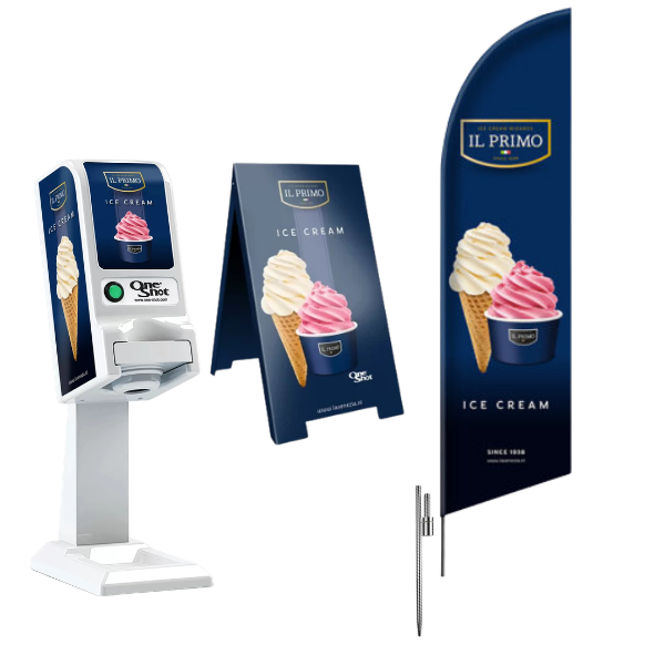 Masina de Inghetata la capsula OS17 cu Stand si Steag Marketing